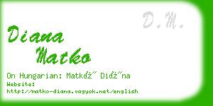 diana matko business card